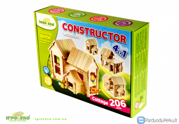 Konstruktorius "Kotedžas" 4 viename, 6+