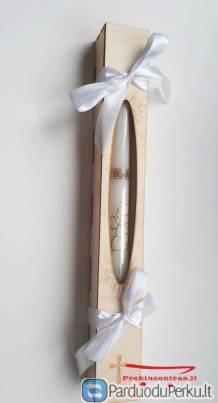 Krikšto žvakė su medine dėžute