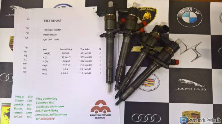 Kuro purkštukai Volvo S60, S80, V70, XC70, XC90. 0445110078