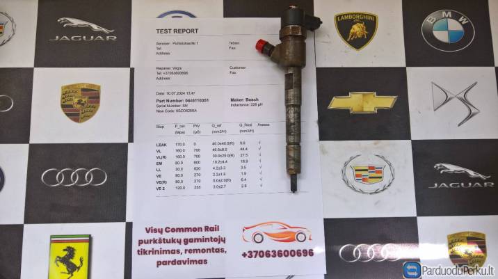 Kuro purkštukai Alfa Romeo,Fiat,Ford,Lancia,Opel,Suzuki. 0445110351