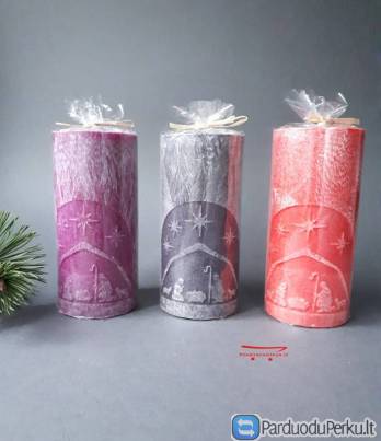 Kvepianti kalėdinė žvakė su prakartėle