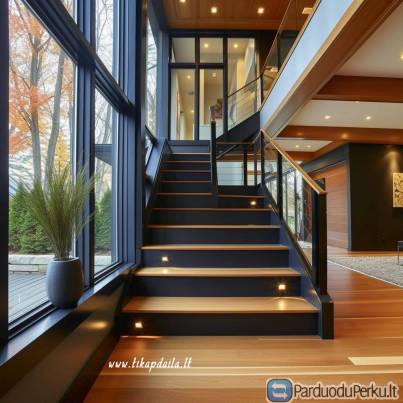 Laiptų apdaila glaistant ir dažant