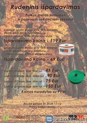 Lašelinių laistymo juostų ir LayFlat vamzdžių IŠPARDAVIMAS!