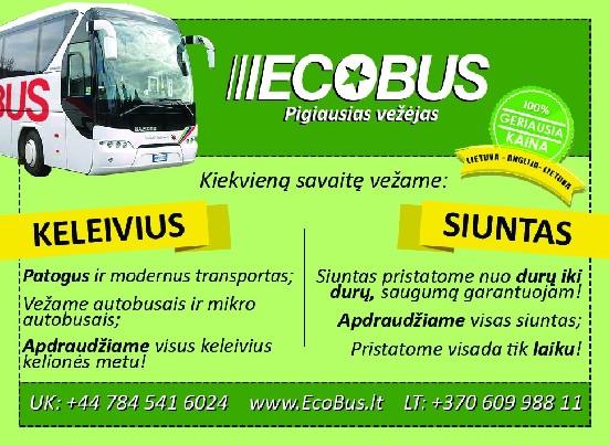 LIETUVA-ANGLIJA-LIETUVA kiekvieną savaitę vežame keleivius, 