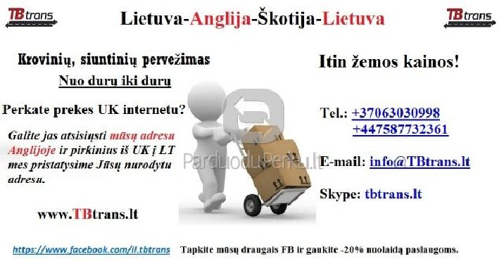 Lietuva-Anglija-Škotija-Lietuva  siuntinių pervežimas