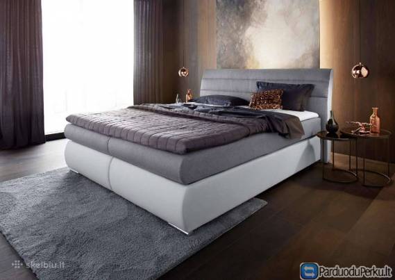 Lova "Luna" 200x220cm su čiužiniais + antčiužinis