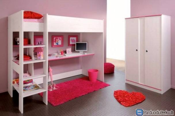 Lovytė, ra su rašomuoju stalu ir spinta Smoozy