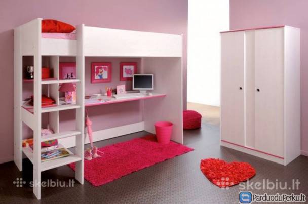 Lovytė su rašomuoju stalu ir spinta Smoozy