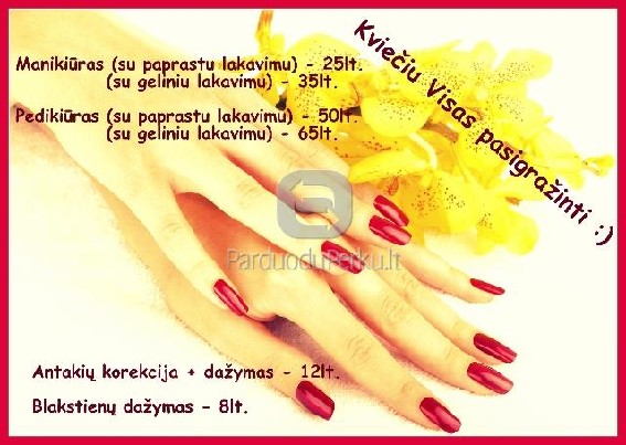 Manikiūras-pedikiūras-gelinis lakavimas