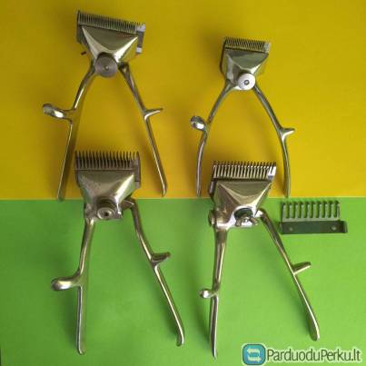 Mechaninės plaukų kirpimo mašinėlės.