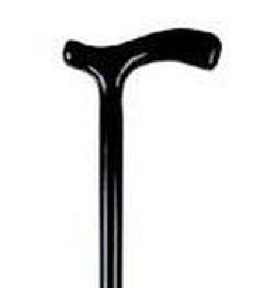 Medinė juodos spalvos lazdelė tiesia rankena