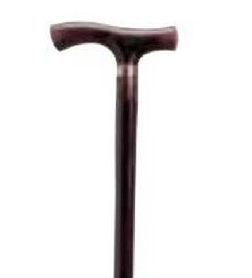 Medinė lazdelė tamsiai ruda plastikine rankena.