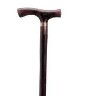 Medinė lazdelė tamsiai ruda plastikine rankena.