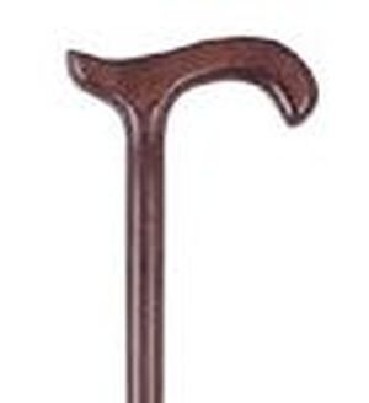Medinė rudos spalvos lazdelė riesta rankena