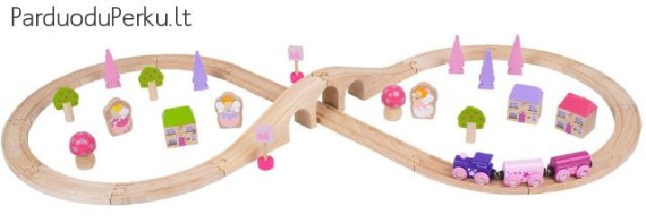 Medines trasos su traukinukais, mediniai bėgiai