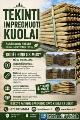 Mediniai tekinti impregnuoti kuolai