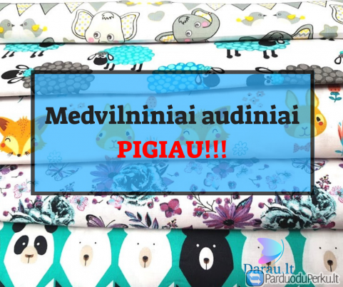 Medviliniai audiniai PIGIAU, medžiaga patalynei, drobė, drobelė