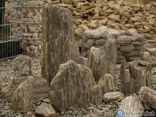 Medžio akmens dekoratyviniai užpildai