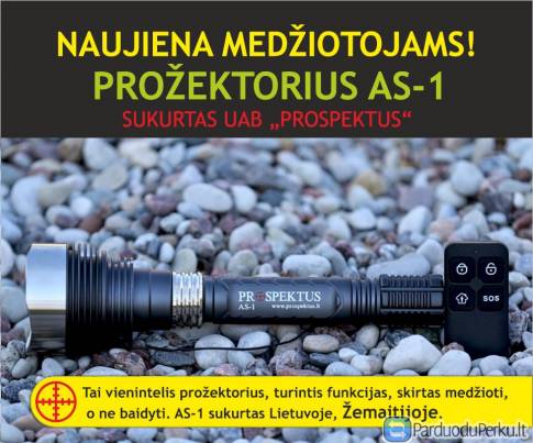 GERIAUSIA DOVANA MEDŽIOTOJUI!!! Medžioklinis prožektorius AS-1 su nuotolinio valdymo pultu