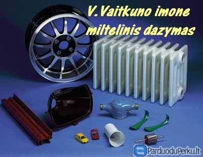 Metalo gaminių miltelinis dažymas