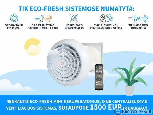 Mini rekuperatoriai. Rekuperatorių montavimas