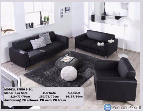 Minkštų baldų komplektas "sting" 3-2-1