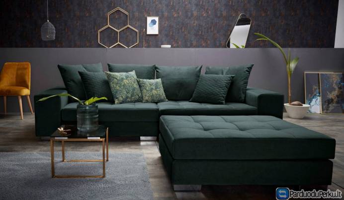 Minkšta didelė sofa „ Vale “ + pufas
