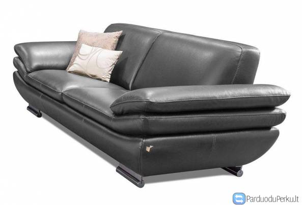 Minkšta sofa Nr159 odinė pilka