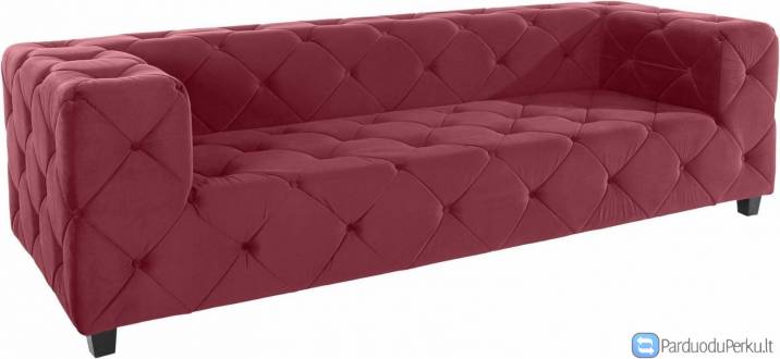 Minkšta sofa Nr168 raudonas veliūras be funkcijos