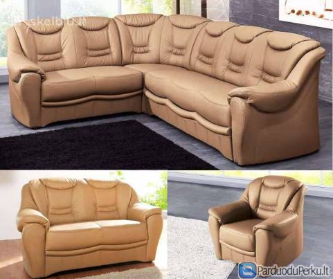 Minkštas kampas be miego funkcijos + dvivietis fotelis+vienvietis fotelis Nr72