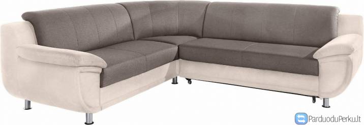 Minkštas kampas L fomos Nr91 gelsva alkazare/rusva struktura su miego funkcija