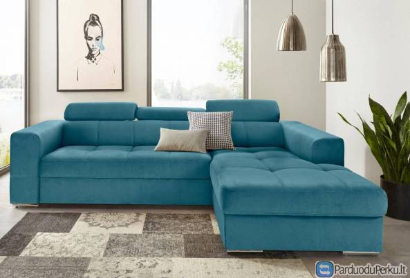 Minkštas kampas L formos Nr109 Luxsus melsva