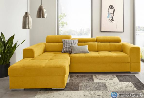 Minkštas kampas L formos Nr109  str. geltonas