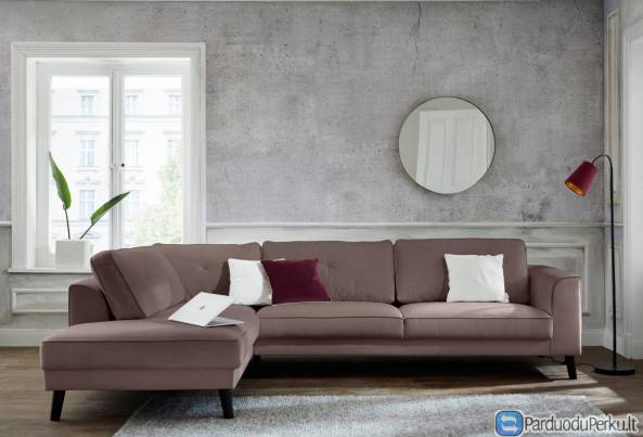 Minkštas kampas L formos Nr111 rusvas be miego funkcijos