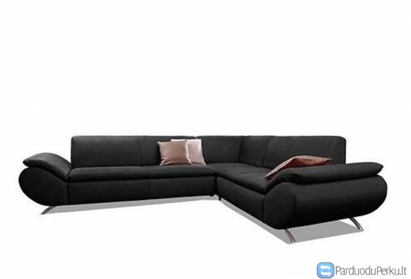 Minkštas kampas L formos Nr133 juodas be miego funkcijos