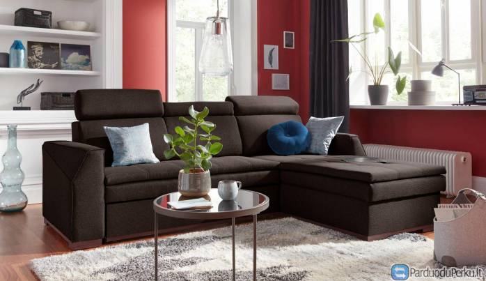 Minkštas kampas L formos Nr140 ruda struktura