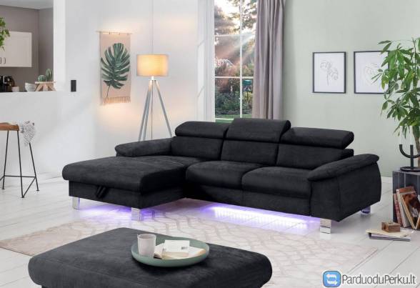 Minkštas kampas L formos Nr149 juodas