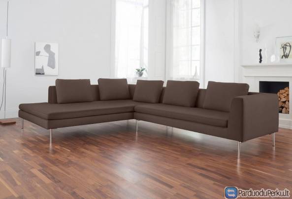 Minkštas kampas L formos Nr172 oda ruda be f