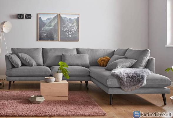 Minkštas kampas L formos Nr175 be funkcijos  sviesiai pilka