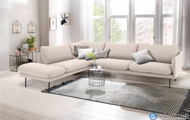 Minkštas kampas L formos Nr194 kreminis