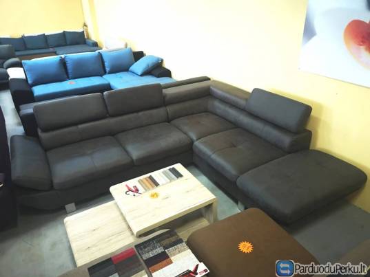 Minkštas kampas L formos Nr2 pilkas be miego funkcijos