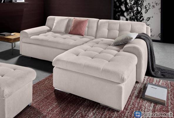 Minkštas kampas L formos Nr20 smelio struktura su miego funkcija