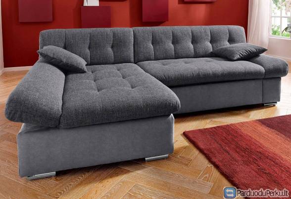 Minkštas kampas L formos Nr22 pilka/pilka