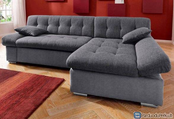 MINKŠTAS KAMPAS L FORMOS NR22 PILKAS SU MIEGO FUNKCIJA