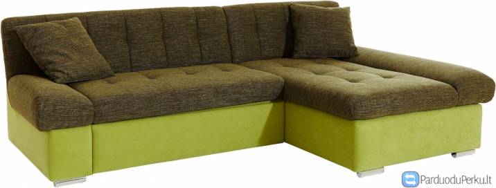 Minkštas kampas L formos Nr22 salotine primabele/zalsvai pilka