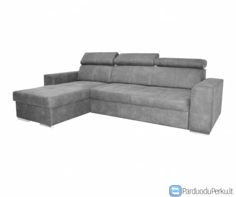 Minkštas kampas L formos Nr6 pilka Luxus primabele
