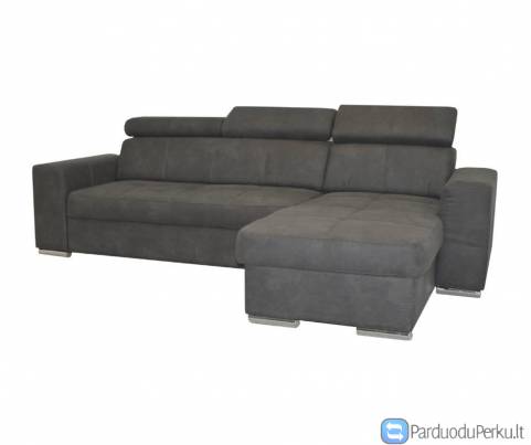 Minkštas kampas L formos Nr6 tamsiai pilka luxus primabele