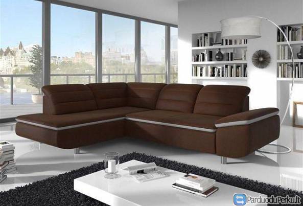 Minkštas kampas L formos Nr69 str. rudas