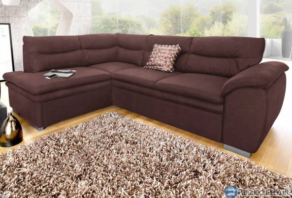 Minkštas kampas „Leandra“ su miego funkcija + pufas