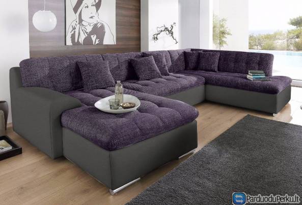 Minkštas kampas U formos  Nr21 su miego funkcija